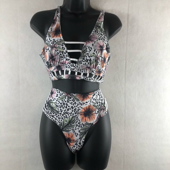 Newport Floral chetta swim suit large two piece - Picture 3 of 6
